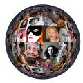 Symbolbild: Kugel mit Fotos von unterschiedlichen Frauen